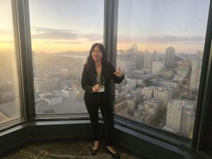 Healthy Horizons CEO, Sheila Janakos with the FAST 100 Award in San Francisco