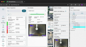 A screen shot of an example of the wastewater infrastructure data available to customers in SiteMap.