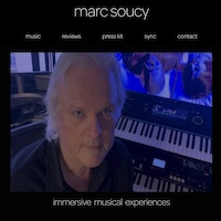 Marc Soucy working in his studio, screenshot of homepage