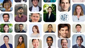 Photos of the 2025 - 2026 ANRF Scholar Cohort on a white background with a blue ANRF logo embedded