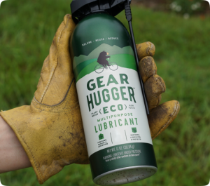 Gear Hugger Multipurpose Lubricant being held