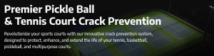 Polypave court shield is a patented crack prevention product for tennis courts and pickleball courts