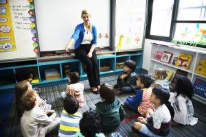 Teacher teaching students