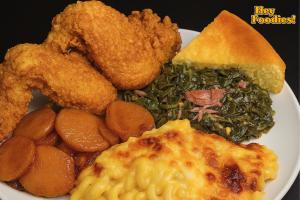 Soul Food Recipes - Mac & Cheese, Southern Fried Chicken, Greens - Sunday Dinner Recipe