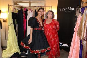 Paloma Cinco wearing Tess Mann Atelier's Eloise design and Tess Mann at the DPA Gift Lounge. Photos used with permission: @Michael_Hansen15 for @dpa_lounges