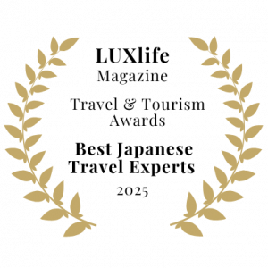 Best Japanese Travel Experts 2025 - LUXLife Travel Tourism Awards 2025 gold laurel leaves