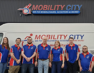 Photo of Technicians make house calls in branded vans equipped as a workshop on wheels.