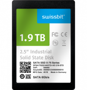 3D-NAND-SATA 6Gb/s SSD X-75 from Swissbit for demanding applications