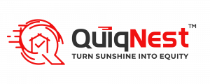 QuiqNest logo Turn Sunshine Into Equity tagline Clear-Title Solar Home™ branding