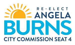 Re-elect Angela Burns for City Commission Logo