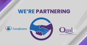 Careficient and Qualis logos side by side representing new hospice partnership