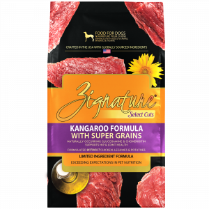 Zignature Select Cuts with Super Grains Kangaroo Formula bags of dry dog food