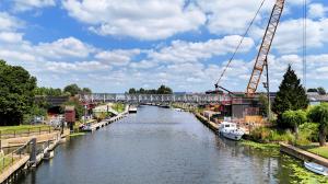Acrow Permanent Bridge at Tewkesbury Marina, Gloucestershire, UK