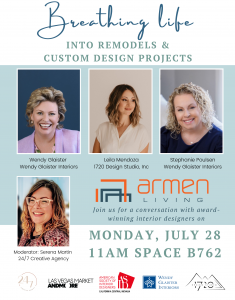 24/7 Creative Agency is partnering with contemporary lifestyle brand, Armen Living to host a lively discussion on “Breathing Life into Remodels & Custom Design Projects”, on Monday, July 28 at 11:00 am - 12:00 pm in showroom B762.