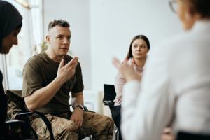 Veterans participating in group therapy at Asana Recovery