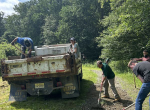 Scout's team volunteers in trail maintenance for parks