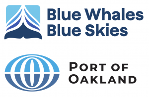 Logos of the Port of Oakland and the Protecting Blue Whales and Blue Skies Program
