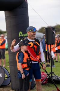 Jarad and his son Harry at the start line
