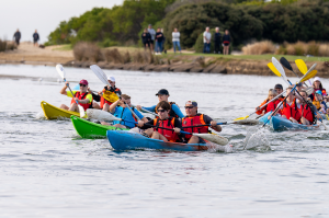 paddlers at the start of the Sprint Series Adventure Race
