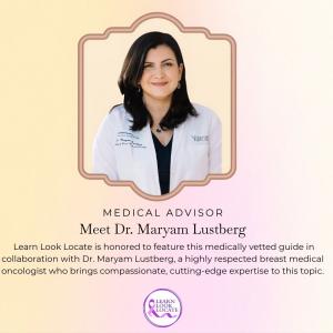 Dr. Maryam Lustberg, esteemed breast medical oncologist and Medical Advisor to Learn Look Locate, brings compassionate, evidence-based guidance to the new Triple-Negative Breast Cancer guide, empowering patients globally.          Ask ChatGPT