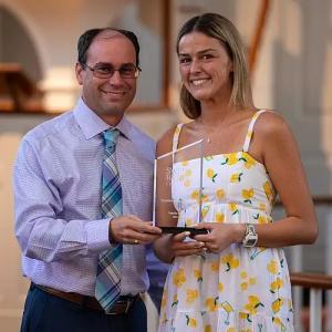 Dean Kerry Greenstein presents Natalie Cockey ’25 with an award at the 2025 Student Involvement Recognition Ceremony.
