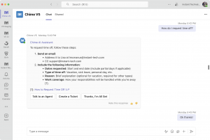 Request time off using Microsoft Teams