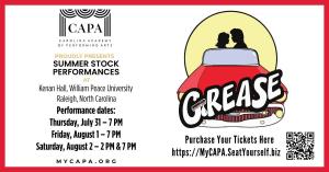 Carolina Academy of Performing Arts proudly presents Grease, performed at Kenan Hall.  Tickets on Sale now