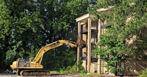 Demolition of former Seven Courts site begins.