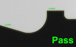 a manufactured part is given a Pass result in tolerance after comparing it to its original design