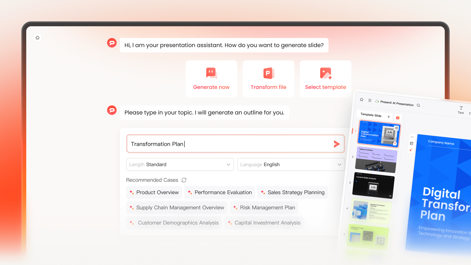 Presenti AI-Presentation Generator