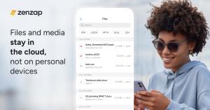 In Zenzap, all messages and files are securely stored in the cloud, not on employees' personal phones.