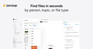 Zenzap file sharing and organization interface, showing how users can quickly access and manage documents in a structured workspace.