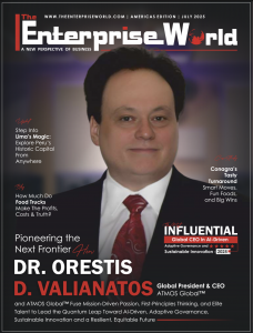 Dr Orestis D. Valianatos, ATMOS Global™ ‘s Global President and CEO featured on the cover of the July 2025 edition of The Enterprise World Magazine (Americas Edition) as “The Most Influential Global CEO in AI-Driven Adaptive Governance and Sustainable Innovation – 2025”