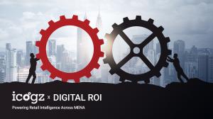 Banner image showcasing icogz and Digital ROI partnership announcement for introducing AI-driven analytics and automation in the MENA retail sector.