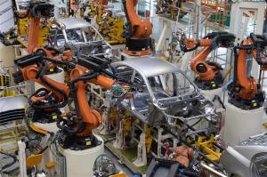 automotive manufacturing in car factory