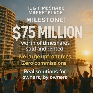 TUG Celebrates 75 million in successful timeshare resales and rentals