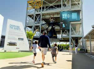 Guests arriving to the Courtyard at The Gantry at LC-39 at Kennedy Space Center Visitor Complex