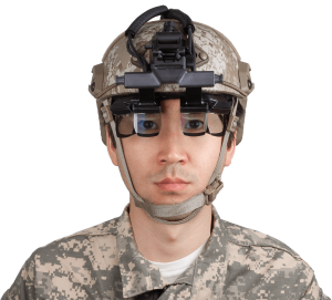 Photo of an ultra wide field of view head mounted display for rotorcraft
