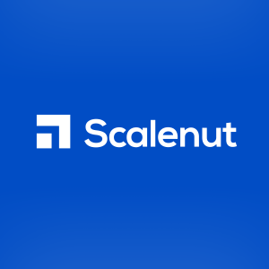 Scalenut logo displayed on a vibrant blue background