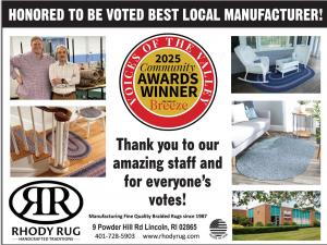 Rhody Rug manufacturer of braided rugs wins Best Local Manufacturer in Lincoln Rhode Island by The Valley Breeze