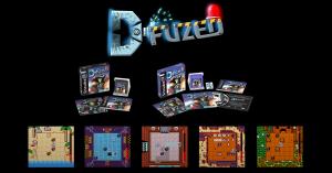 D*Fuzed game logo with the 2 physical editions and 5 screenshots of gameplay
