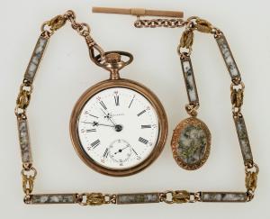 Spectacular gold-quartz watchchain of the prospector Stephen Roberts, a trophy of his work with the two mines at Belmont -- the Highbridge and Monitor-Belmont (estimate: $10,000-$15,000).