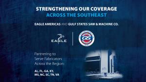 Graphic about new partnership among Eagle Americas and Gulf States Saw & Machine Co.