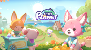 Little Planet Key Art featuring cute animal characters from VR game interacting, farming, and gathering