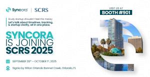 syncora joining scrs 2025 along with orlando bonnet creek building visible in syncora logo