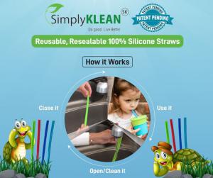 This image depicts how the straw can be used, and then open & clean for reuse. This ensures user that their straw is clean on the inside for future use.