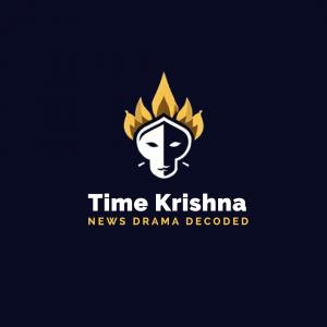 TimeKrishna Logo – A bold, myth-infused identity representing India’s first AI-powered Meme and Docudrama platform.