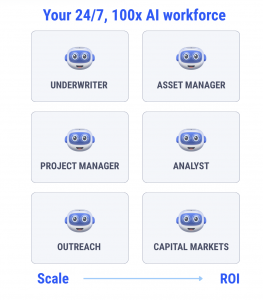 Always-on AI agents automating CRE underwriting, asset management, and servicing.