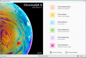 ChromaQA 6.5 color measurement suite launch page menu