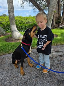 Ethan Hawn and adopted pup, Leo
